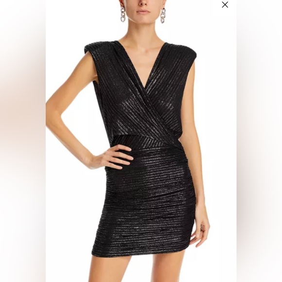 Ramy Brook Alma Black Metallic Mini Cocktail And Party Dress size Small NWT - Picture 1 of 16
